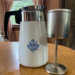Vintage 1960’s Corningware Blue Cornflower Collectible percolator